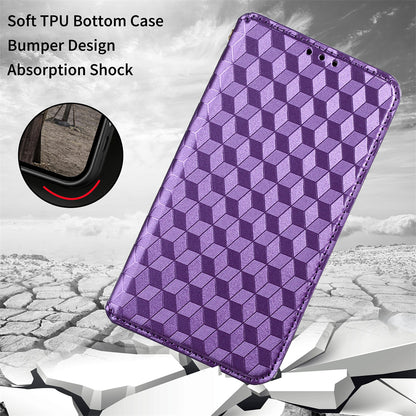 For Motorola Defy 2 5G / Cat S75 5G Rhombus Imprinted PU Leather Phone Case Wallet Stand Flip Cover