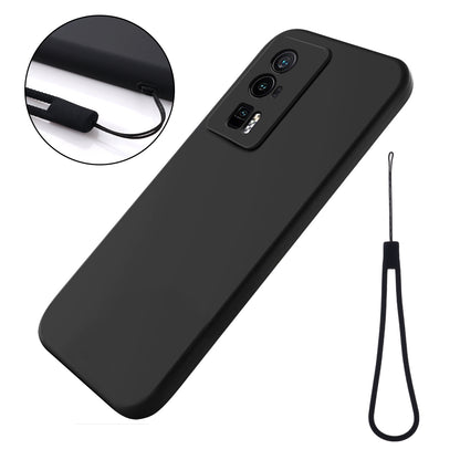 Phone Case for Xiaomi Poco F5 Pro 5G / Redmi K60 Pro 5G / K60 5G , Soft Lining Liquid Silicone Cell Phone Cover with Strap