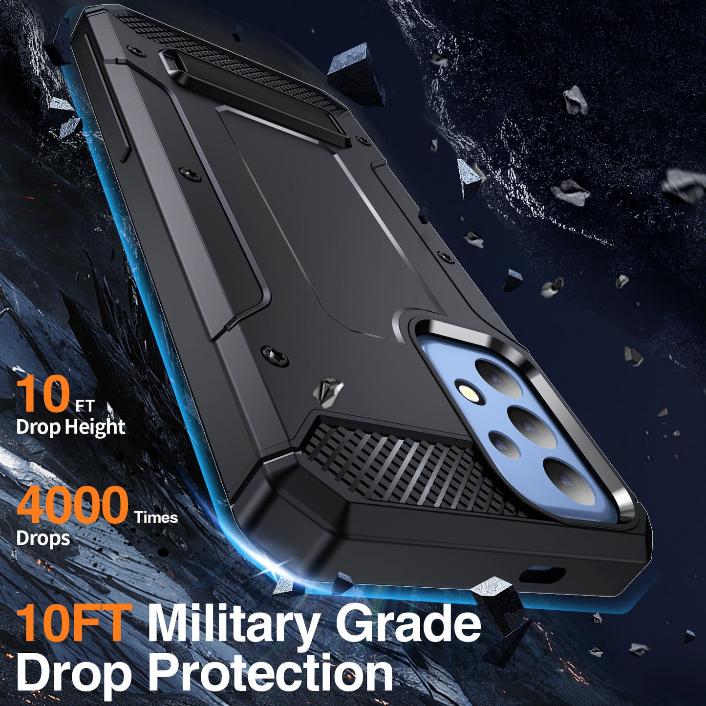 For Samsung Galaxy A23 4G / A23 5G (Global Version) / A13 4G / A13 5G / M13 5G / A04 4G / A04s 4G / A32 5G / M32 5G TPU+PC Phone Cover Kickstand Case