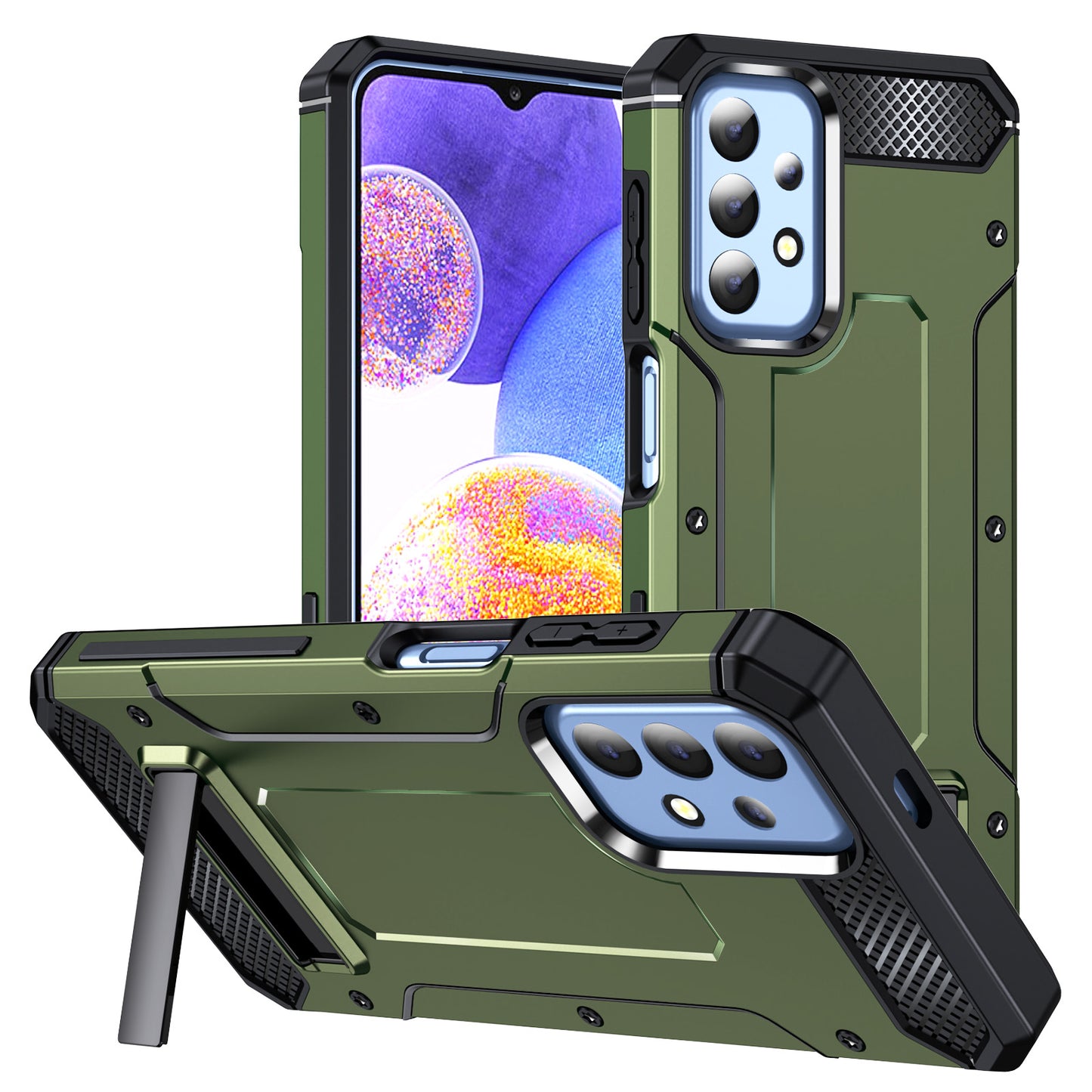 For Samsung Galaxy A23 4G / A23 5G (Global Version) / A13 4G / A13 5G / M13 5G / A04 4G / A04s 4G / A32 5G / M32 5G TPU+PC Phone Cover Kickstand Case