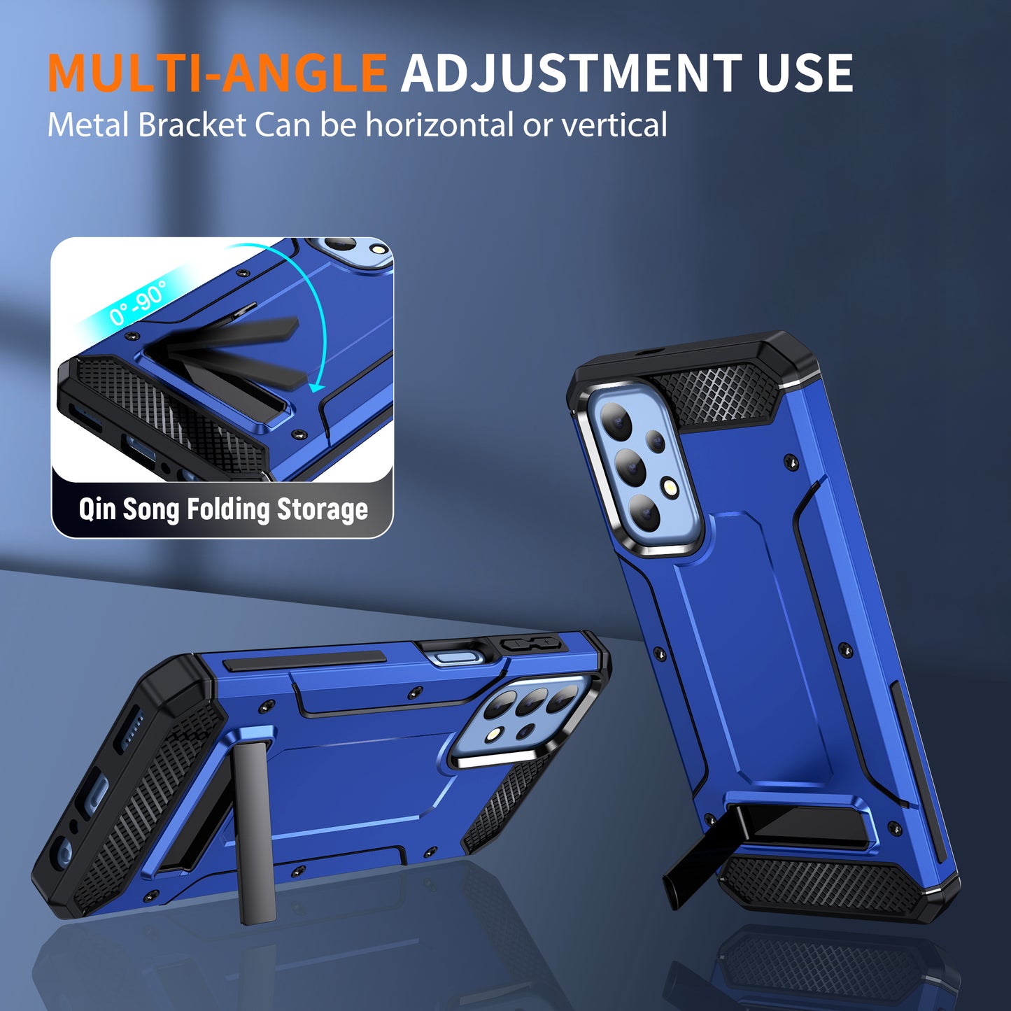 For Samsung Galaxy A23 4G / A23 5G (Global Version) / A13 4G / A13 5G / M13 5G / A04 4G / A04s 4G / A32 5G / M32 5G TPU+PC Phone Cover Kickstand Case