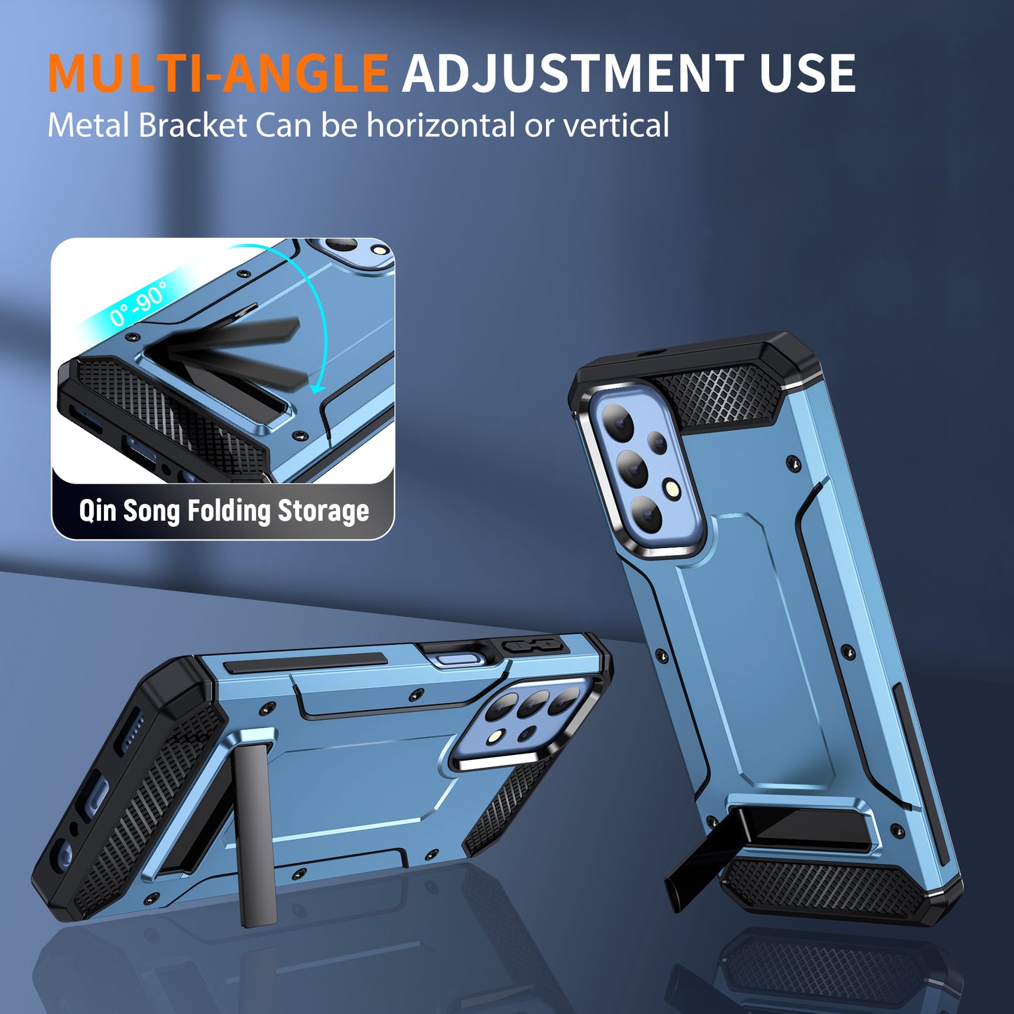 For Samsung Galaxy A23 4G / A23 5G (Global Version) / A13 4G / A13 5G / M13 5G / A04 4G / A04s 4G / A32 5G / M32 5G TPU+PC Phone Cover Kickstand Case