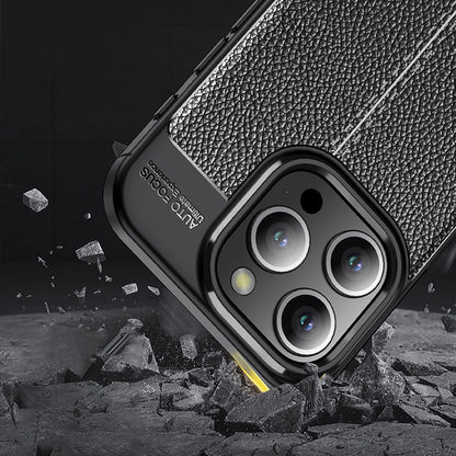 For iPhone 15 Pro Max Litchi Texture TPU Phone Case Drop-proof Back Cover