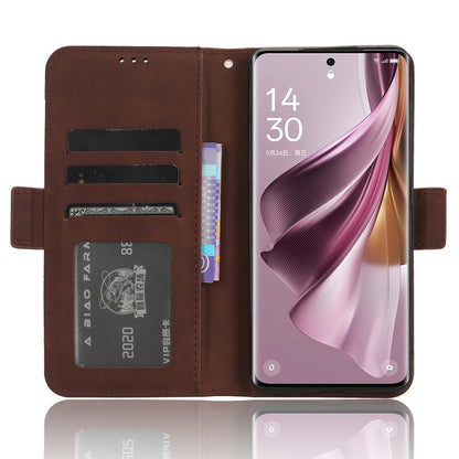 For Oppo Reno10 Pro 5G CPH2525 (Global) / Reno10 5G CPH2531 (Global) Multiple Card Slots Leather Phone Case Wallet Stand Cover