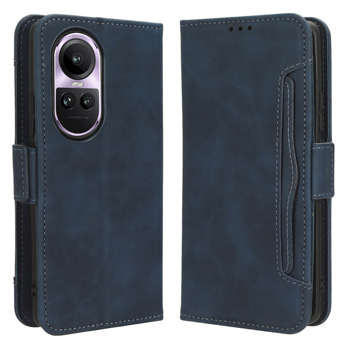 For Oppo Reno10 Pro 5G CPH2525 (Global) / Reno10 5G CPH2531 (Global) Multiple Card Slots Leather Phone Case Wallet Stand Cover