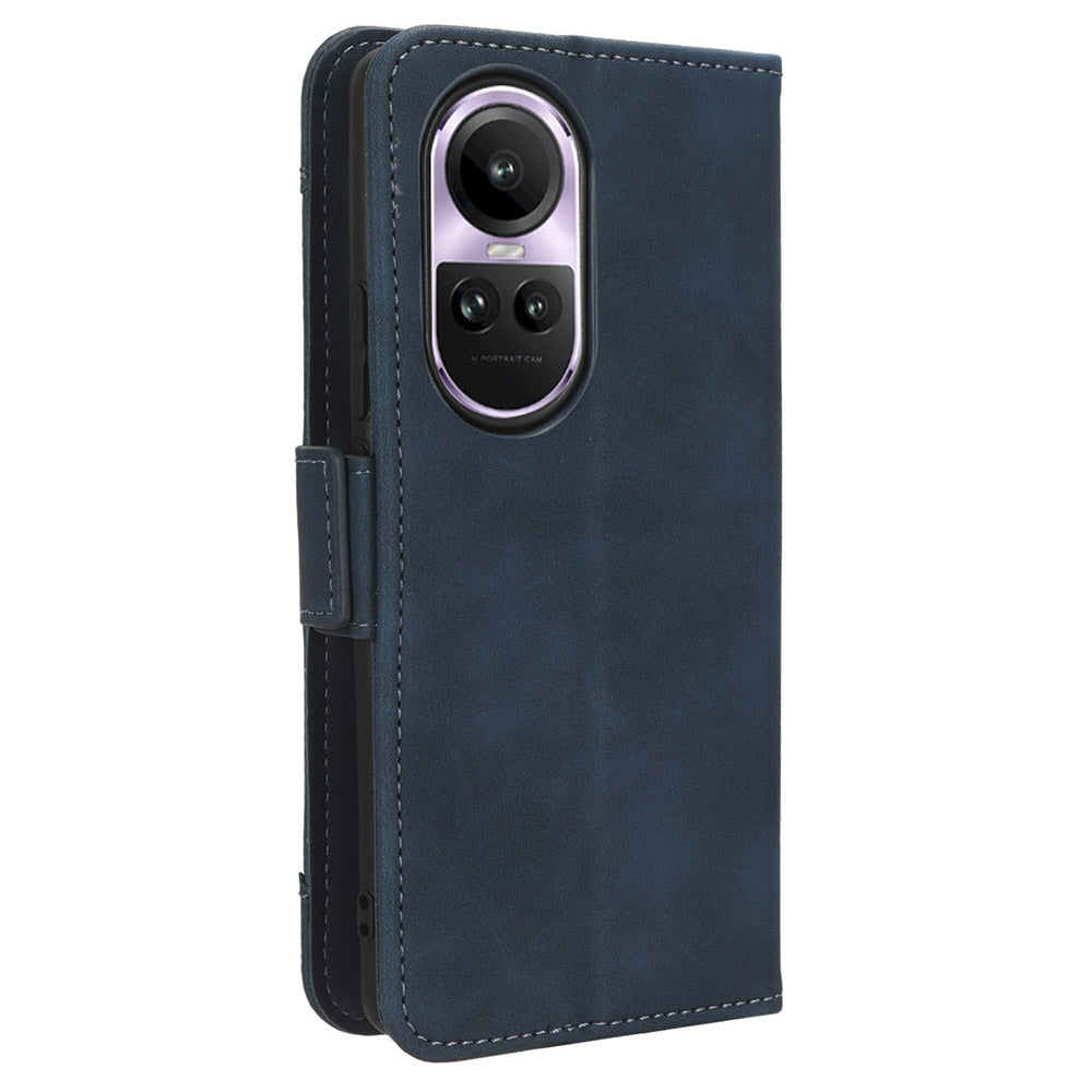 For Oppo Reno10 Pro 5G CPH2525 (Global) / Reno10 5G CPH2531 (Global) Multiple Card Slots Leather Phone Case Wallet Stand Cover