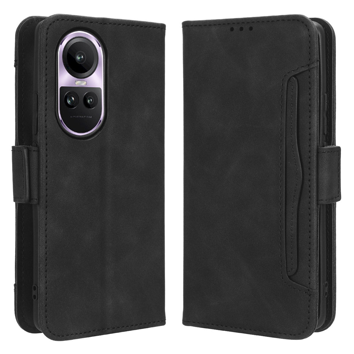 For Oppo Reno10 Pro 5G CPH2525 (Global) / Reno10 5G CPH2531 (Global) Multiple Card Slots Leather Phone Case Wallet Stand Cover