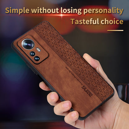 AZNS For Xiaomi Redmi Note 12S 4G Imprinted Protective Phone Case PU Leather Coated TPU Cover