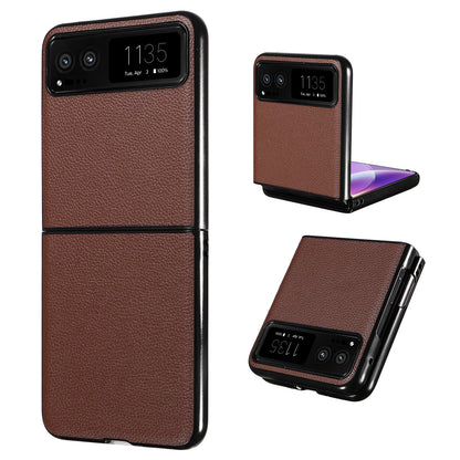 For Motorola Razr 40 5G Litchi Texture Phone Case PU Leather Coated PC Anti-drop Cover