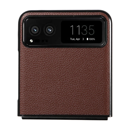 For Motorola Razr 40 5G Litchi Texture Phone Case PU Leather Coated PC Anti-drop Cover