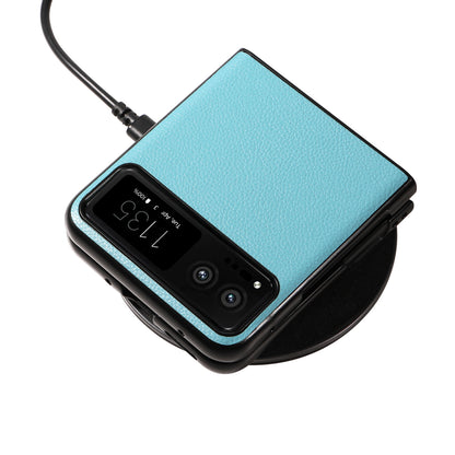 For Motorola Razr 40 5G Litchi Texture Phone Case PU Leather Coated PC Anti-drop Cover
