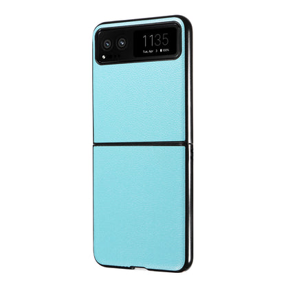 For Motorola Razr 40 5G Litchi Texture Phone Case PU Leather Coated PC Anti-drop Cover