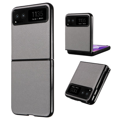 For Motorola Razr 40 5G Litchi Texture Phone Case PU Leather Coated PC Anti-drop Cover