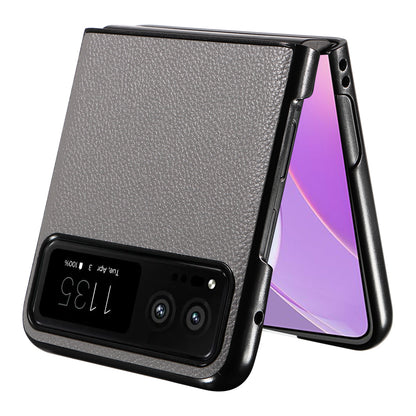 For Motorola Razr 40 5G Litchi Texture Phone Case PU Leather Coated PC Anti-drop Cover