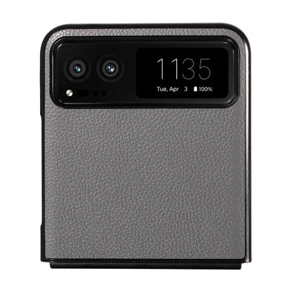 For Motorola Razr 40 5G Litchi Texture Phone Case PU Leather Coated PC Anti-drop Cover