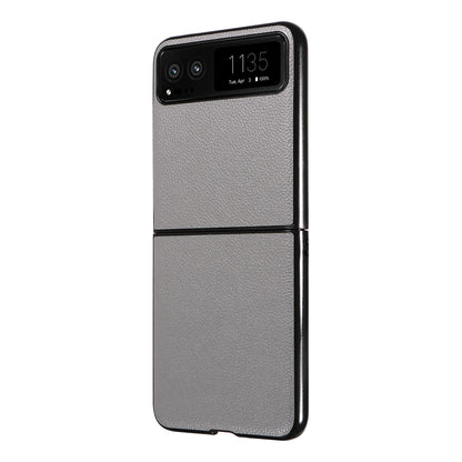 For Motorola Razr 40 5G Litchi Texture Phone Case PU Leather Coated PC Anti-drop Cover