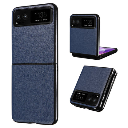 For Motorola Razr 40 5G Litchi Texture Phone Case PU Leather Coated PC Anti-drop Cover