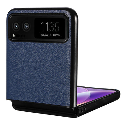For Motorola Razr 40 5G Litchi Texture Phone Case PU Leather Coated PC Anti-drop Cover