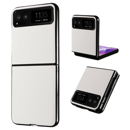 For Motorola Razr 40 5G Litchi Texture Phone Case PU Leather Coated PC Anti-drop Cover