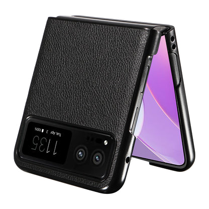For Motorola Razr 40 5G Litchi Texture Phone Case PU Leather Coated PC Anti-drop Cover