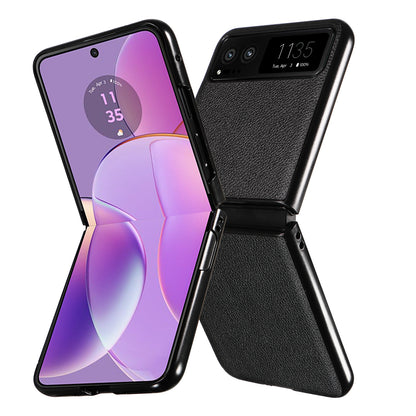 For Motorola Razr 40 5G Litchi Texture Phone Case PU Leather Coated PC Anti-drop Cover