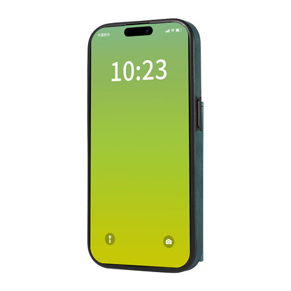 001 Card Holder Phone Case for iPhone 15 Pro , PU Leather Coated TPU Cover with Ring Kickstand