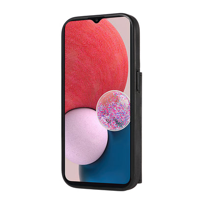 001 For Samsung Galaxy A13 4G / A13 5G / A04 4G / A04s 4G Card Holder Ring Kickstand Phone Case PU Leather Coated TPU Cover