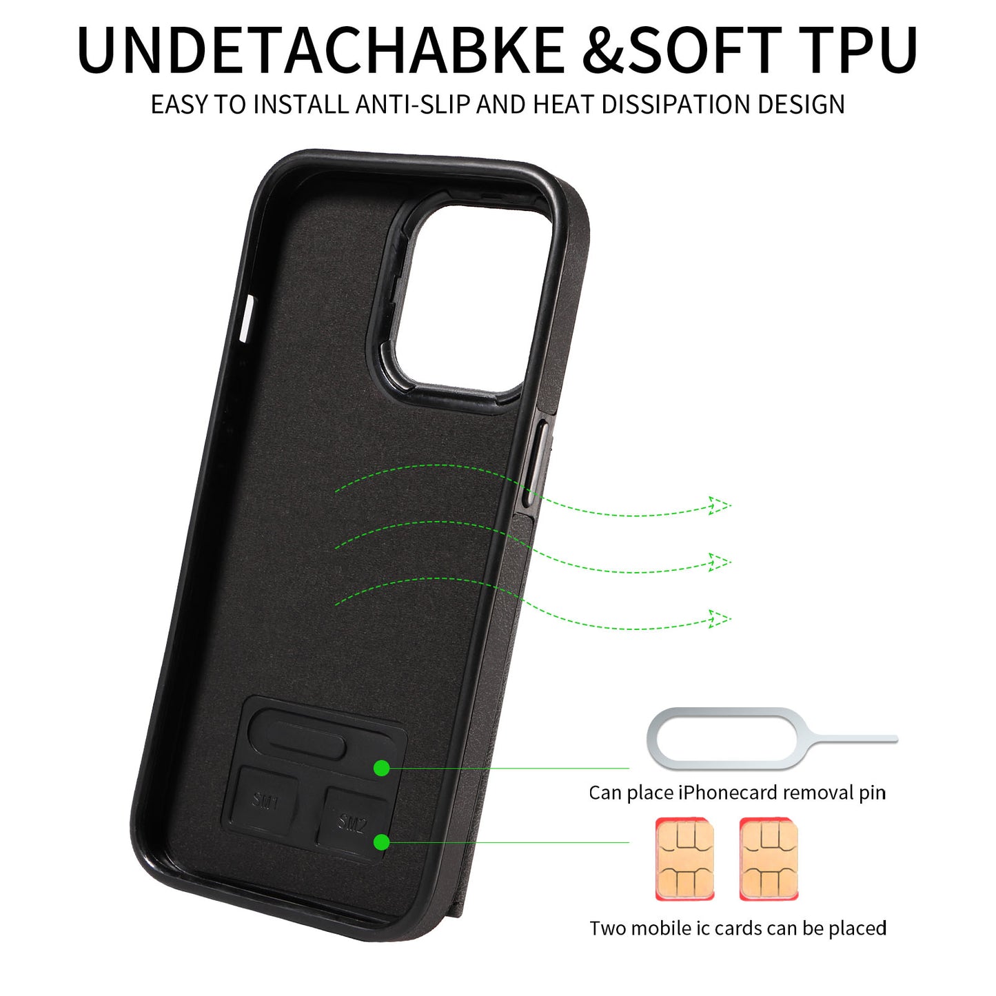 001 For iPhone 13 Pro 6.1 inch Card Holder PU Leather Coated TPU Cover Ring Kickstand Phone Case