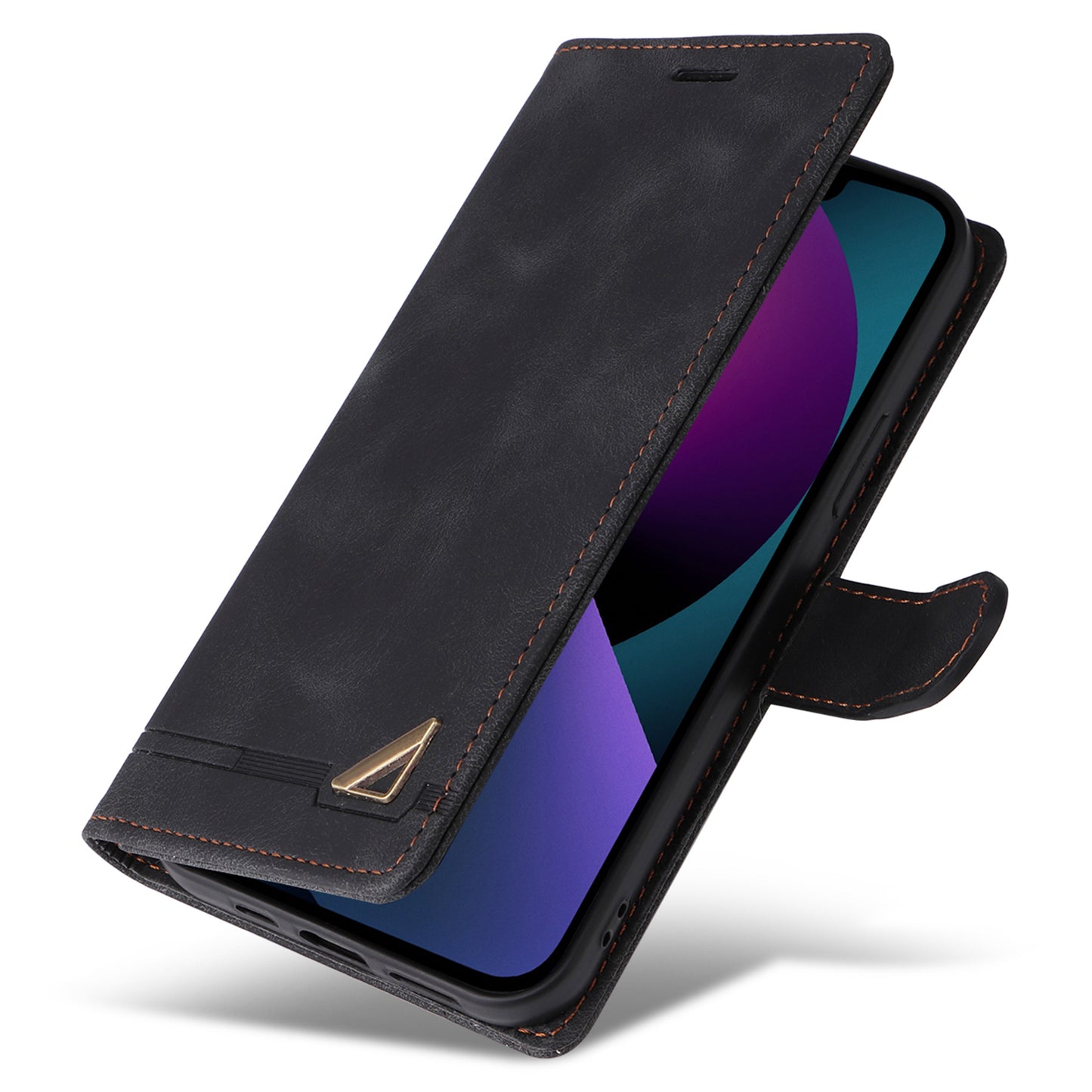 007 Series Phone Case Wallet for iPhone 15 , PU Leather Skin-touch Stand Flip Cover