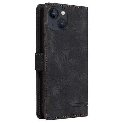 007 Series Phone Case Wallet for iPhone 15 , PU Leather Skin-touch Stand Flip Cover