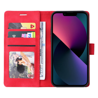 007 Series Phone Case Wallet for iPhone 15 , PU Leather Skin-touch Stand Flip Cover