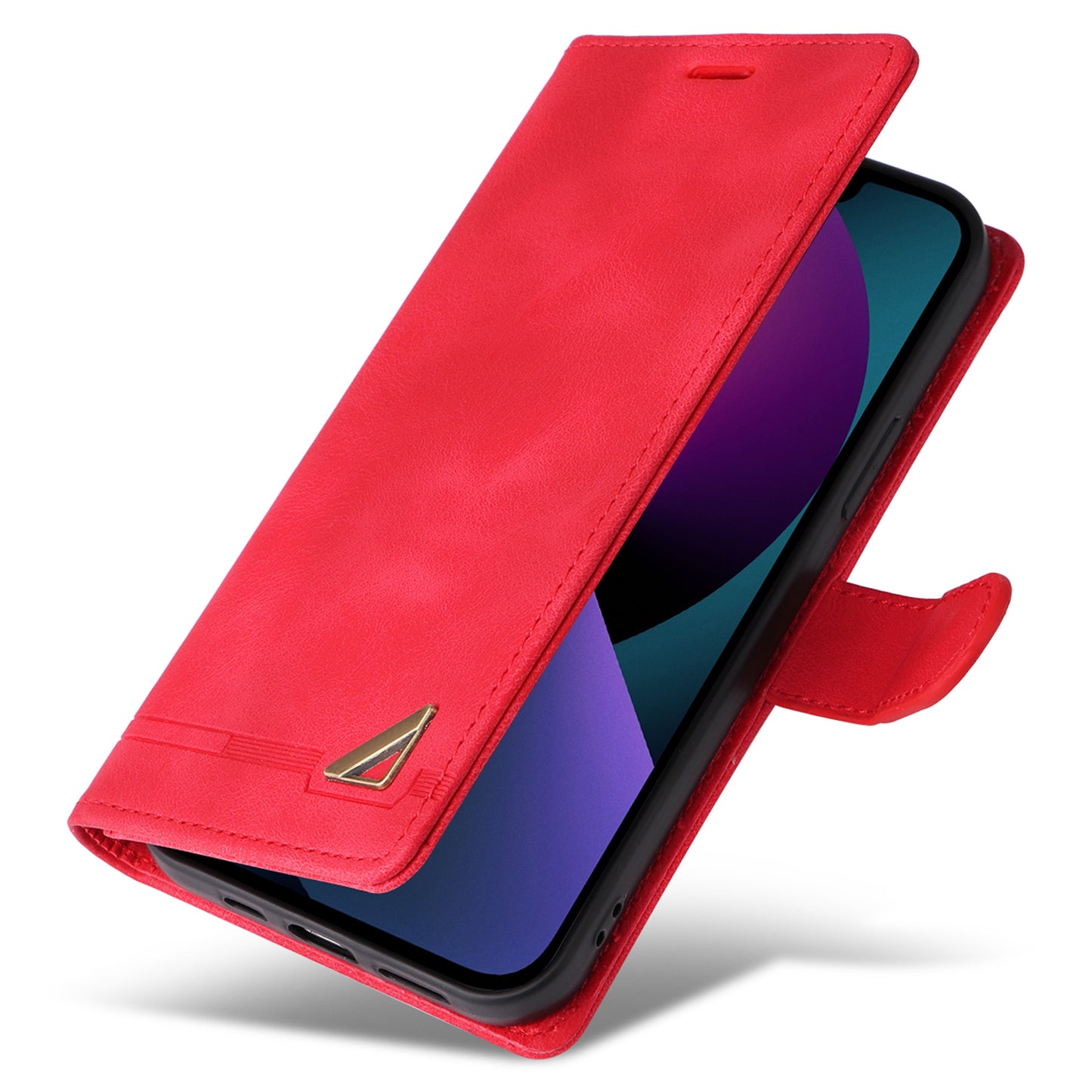 007 Series Phone Case Wallet for iPhone 15 , PU Leather Skin-touch Stand Flip Cover