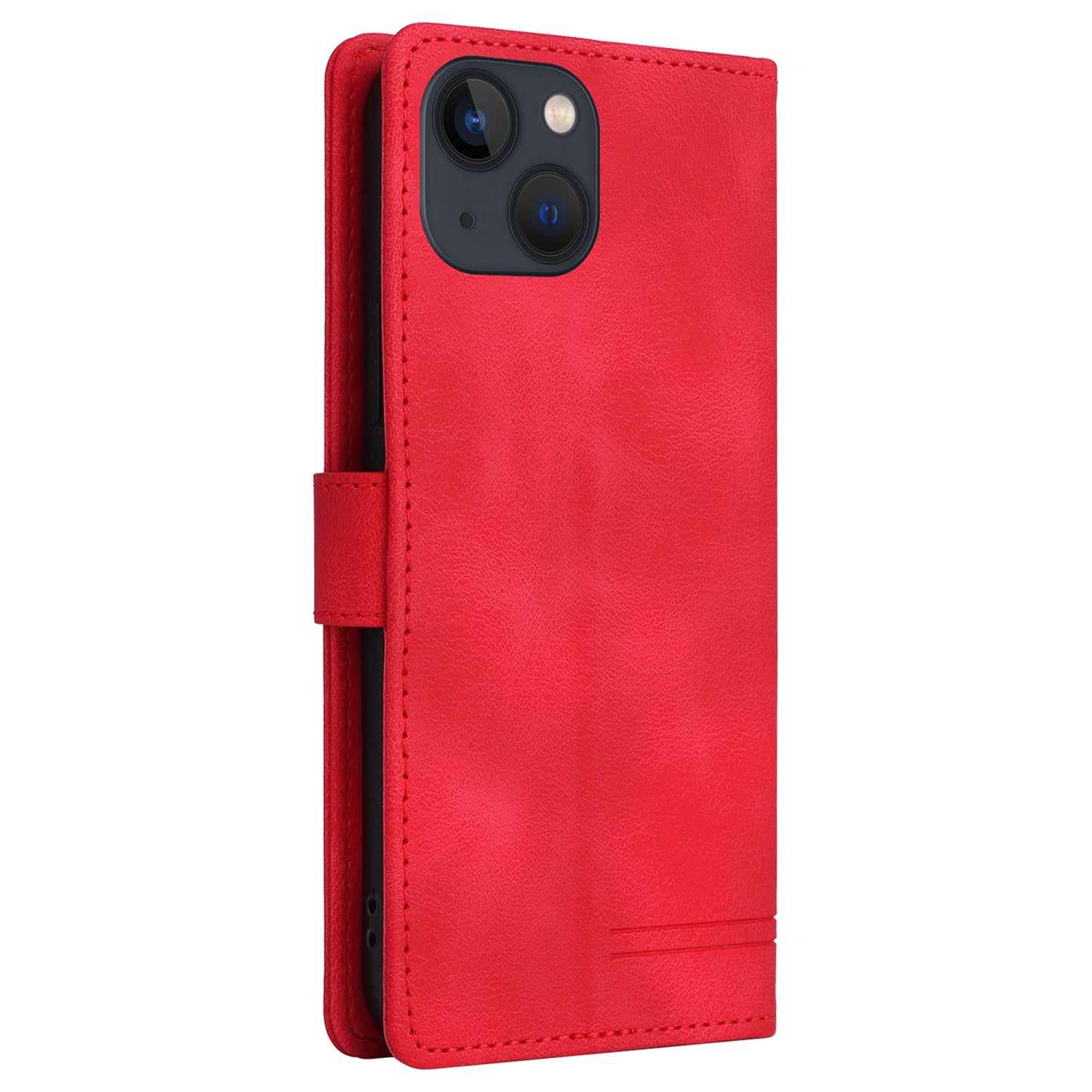 007 Series Phone Case Wallet for iPhone 15 , PU Leather Skin-touch Stand Flip Cover