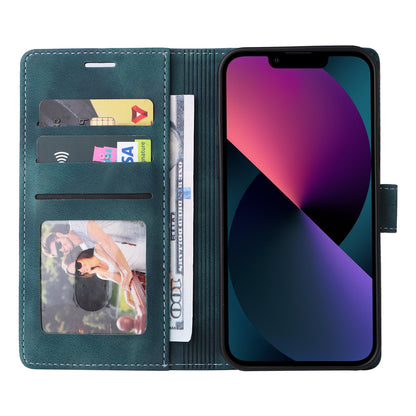 007 Series Phone Case Wallet for iPhone 15 , PU Leather Skin-touch Stand Flip Cover