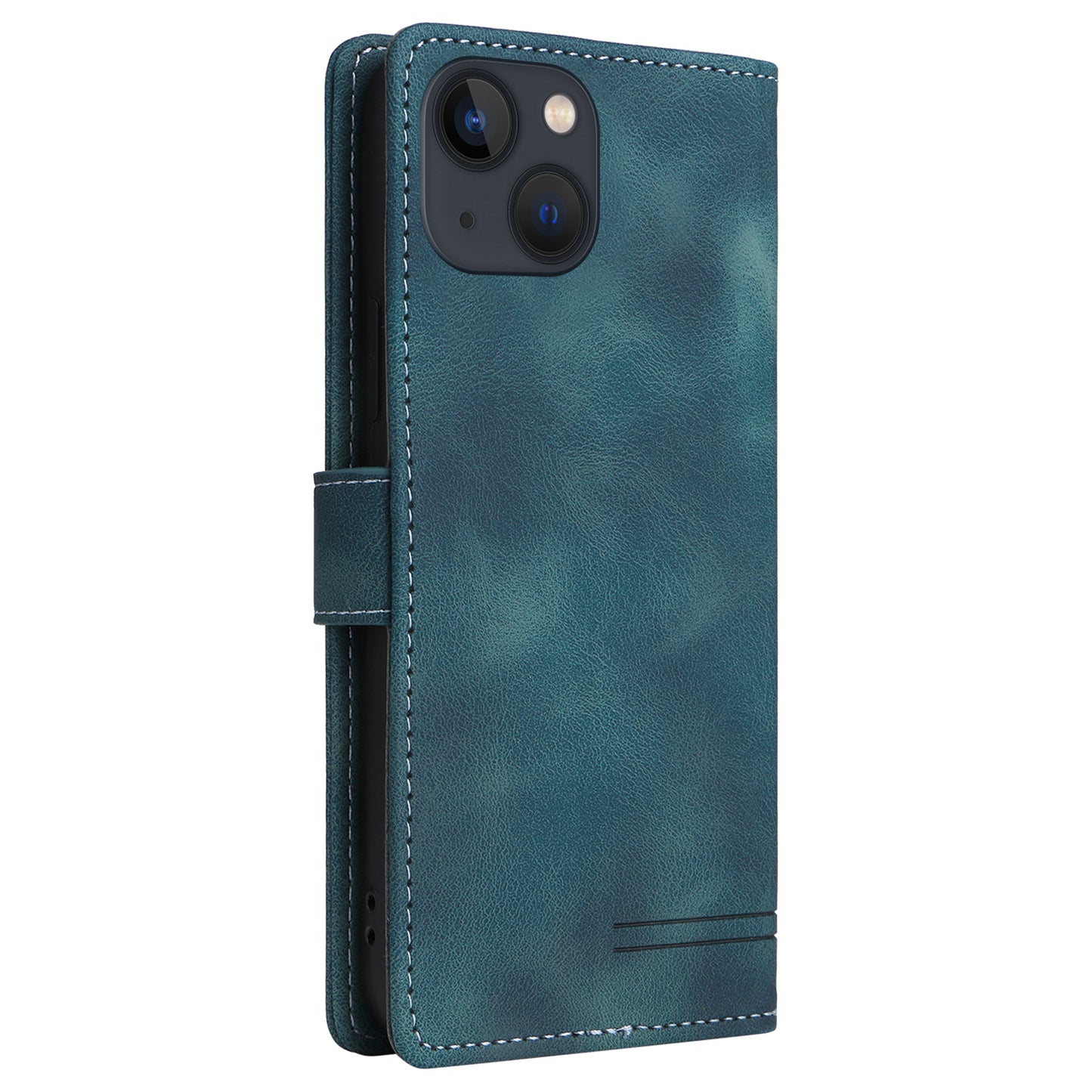 007 Series Phone Case Wallet for iPhone 15 , PU Leather Skin-touch Stand Flip Cover