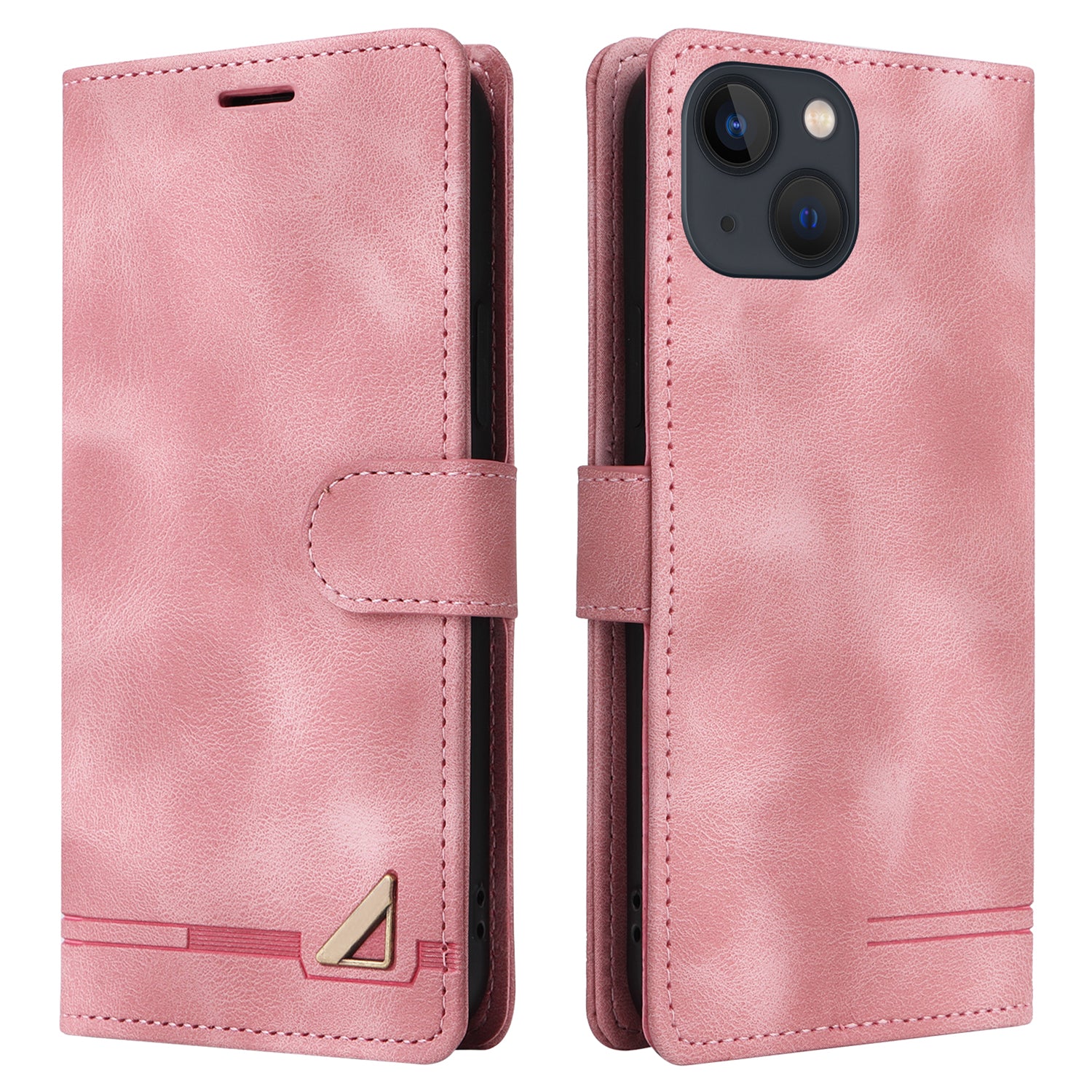 007 Series Phone Case Wallet for iPhone 15 , PU Leather Skin-touch Stand Flip Cover
