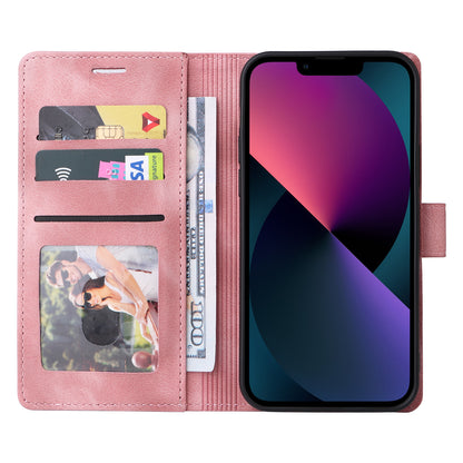 007 Series Phone Case Wallet for iPhone 15 , PU Leather Skin-touch Stand Flip Cover