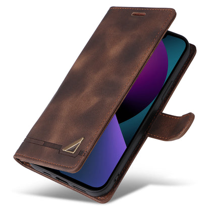 007 Series Phone Case Wallet for iPhone 15 , PU Leather Skin-touch Stand Flip Cover