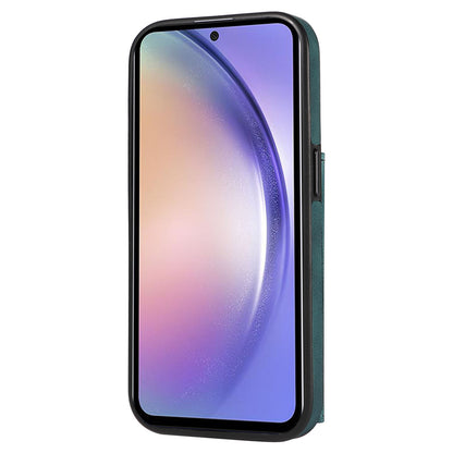 001 For Samsung Galaxy A54 5G Card Holder Phone Case Ring Kickstand Anti-drop PU Leather+TPU Cover