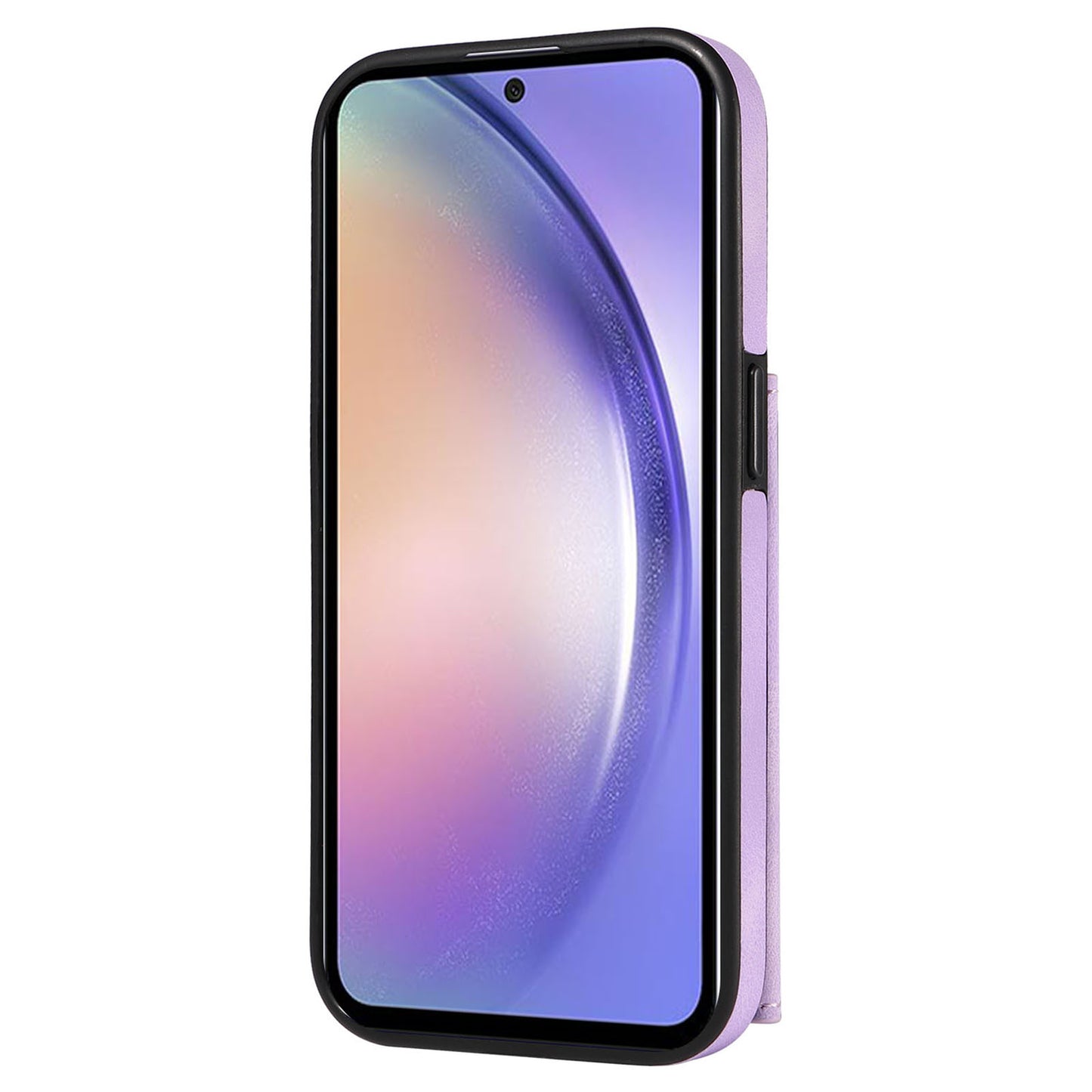 001 For Samsung Galaxy A54 5G Card Holder Phone Case Ring Kickstand Anti-drop PU Leather+TPU Cover