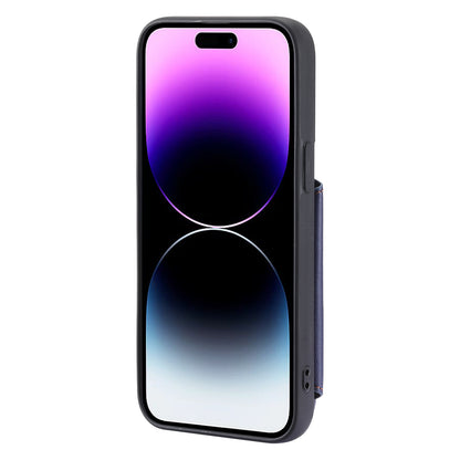 009 Kickstand Phone Case for iPhone 15 Pro , Zipper Wallet RFID Blocking PU+TPU Cover with Strap