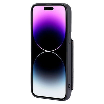 009 Kickstand Phone Case for iPhone 15 Pro , Zipper Wallet RFID Blocking PU+TPU Cover with Strap