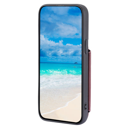 009 Anti-Scratch Phone Case for iPhone 15 , Wallet RFID Blocking PU+TPU Cover Kickstand Zipper Shell with Strap