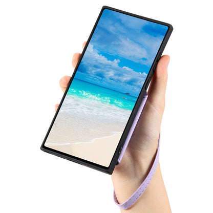 009 RFID Blocking PU+TPU Phone Cover for iPhone 15 Plus Kickstand Zipper Wallet Phone Case with Straps