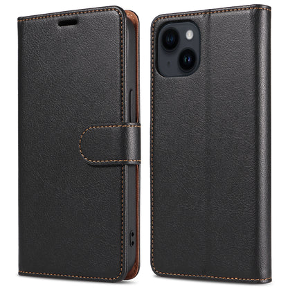 001 For iPhone 15 Pro RFID Blocking Wallet  Magnetic Closure Phone Case PU Leather Stand Cover