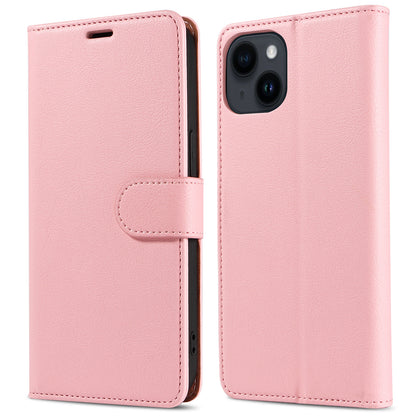 001 For iPhone 15 Pro RFID Blocking Wallet  Magnetic Closure Phone Case PU Leather Stand Cover