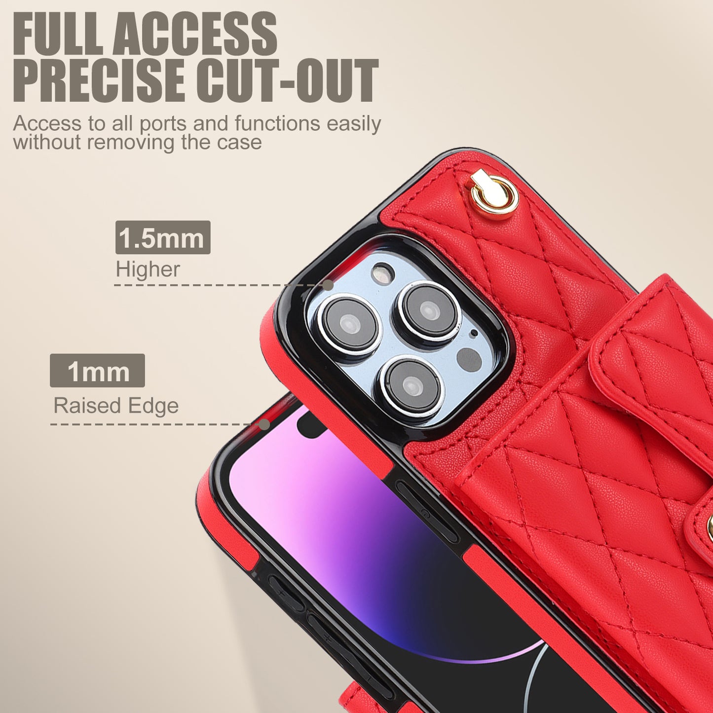 026 For iPhone 15 Pro RFID Blocking Card Holder Phone Case PU Leather+TPU Kickstand Cover with 2 Straps
