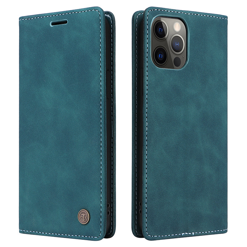 006 Series For iPhone 15 Pro Max Case PU Leather Foldable Stand Phone Cover