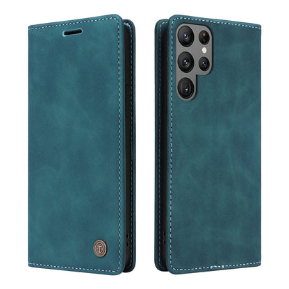 006 Series For Samsung Galaxy S23 Ultra Leather Case Phone Wallet Cover with Sucker Closure