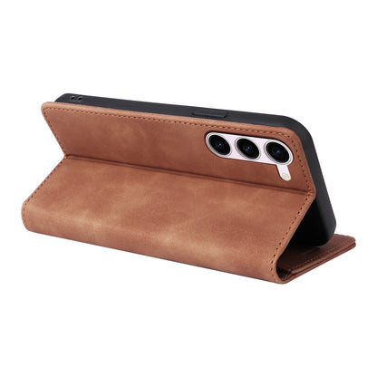 006 Series For Samsung Galaxy S23+ Case PU Leather Sucker Closure Phone Stand Cover